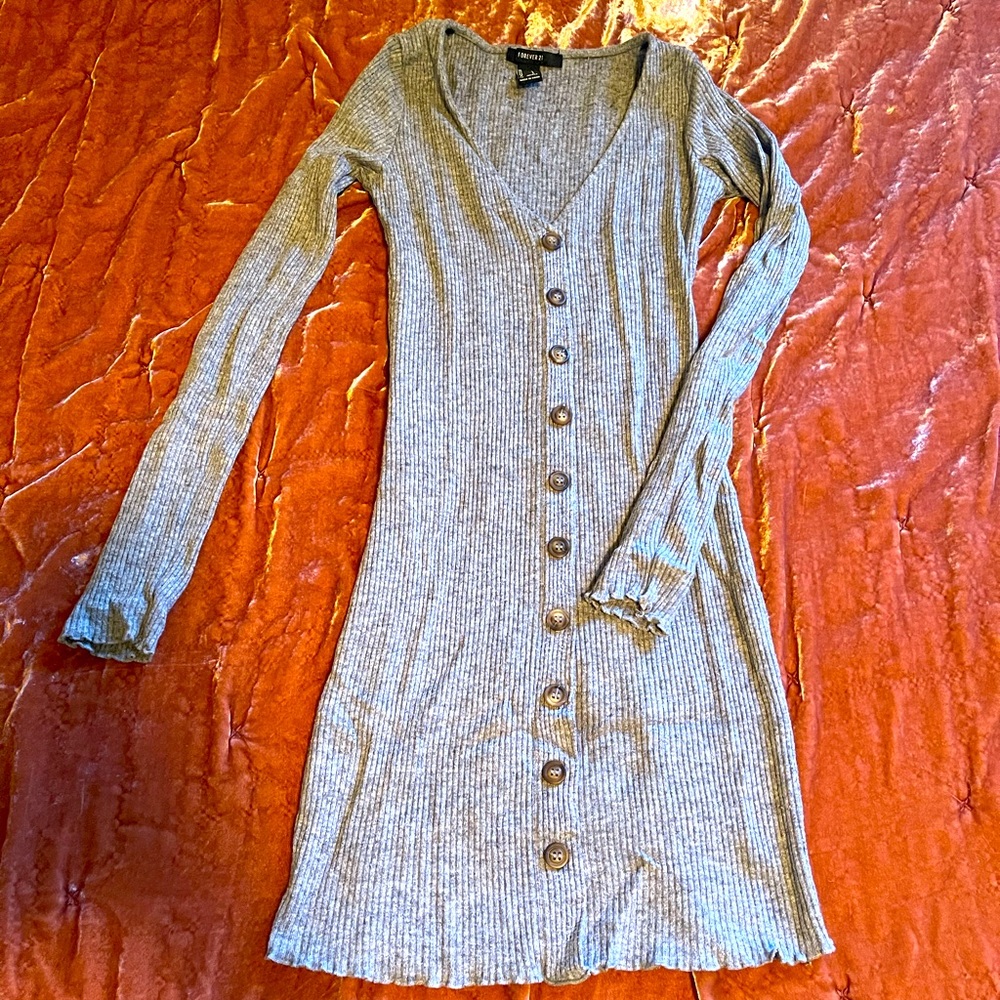 Gray Forever21 button down dress